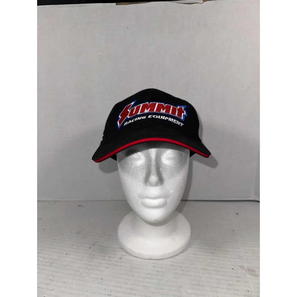 Summit Racing Equipment Black Adjustable Hat Embroidered Logo Baseball Cap Hat